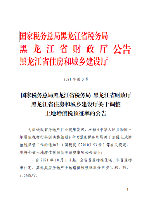 黑龙江省商会建言：调整税率、供地节奏 降低落户门槛 促进房地产市场健康发展